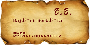 Bajári Borbála névjegykártya